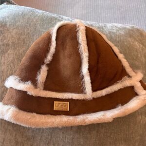 UGG Brown Sheepskin Bucket Hat
